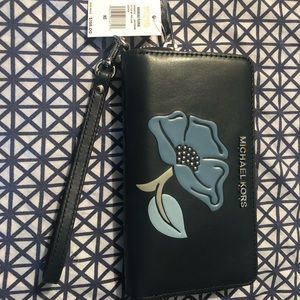 NWT Navy Floral Michael Kors Wallet